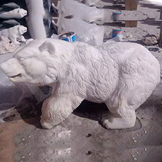 white marble artificial life size bear statue